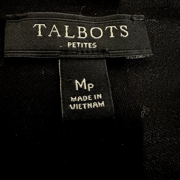 Talbots Petites Black Rhinestone Holiday Top PM Quiet Luxury Minimalist Chic - Picture 4 of 5